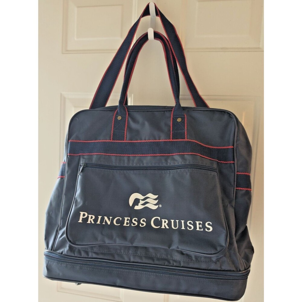 VTG Princess Cruises Blue Expandable Carry On Luggage Wheels Light Weight Large